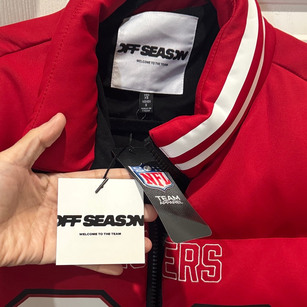 NWT Unisex Off Season McCaffrey Small San Francisco 49ers Red Jacket SOLD OUT - Picture 7 of 13
